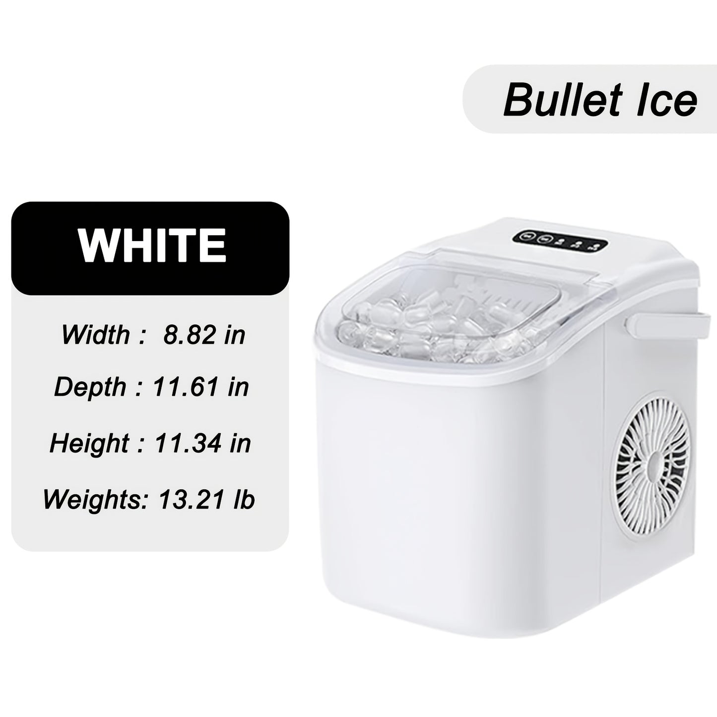 Countertop Ice Maker With Handle 26 Pounds Per Day Portable