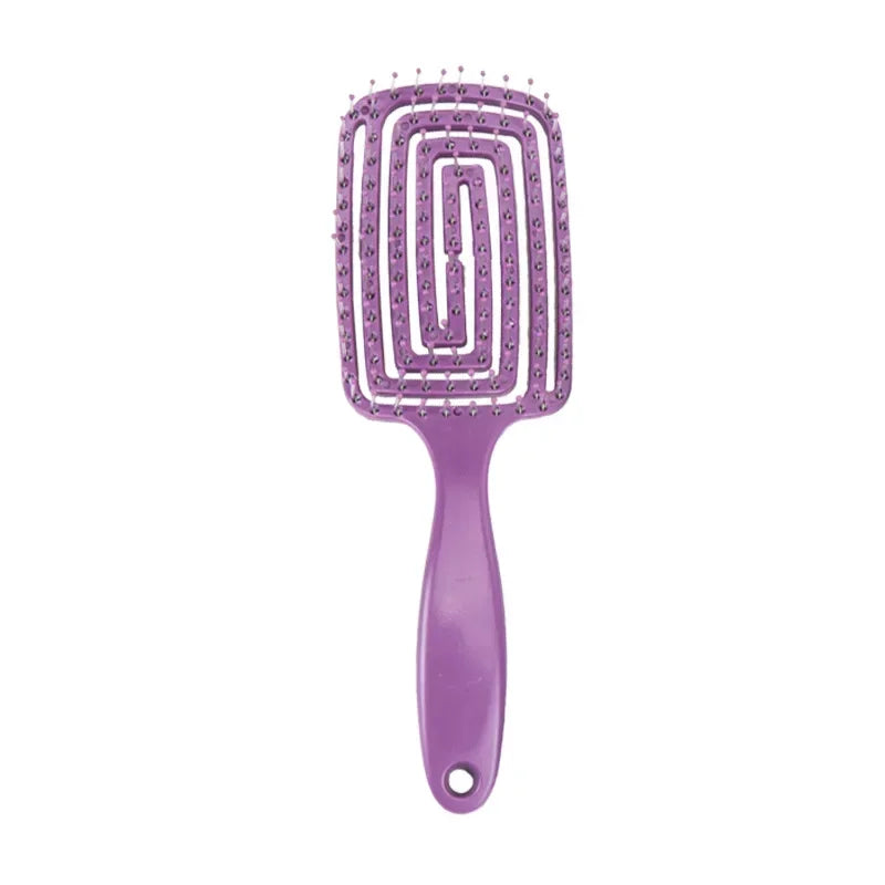 Hair Scalp Massage Comb Nylon Bristle Wet Dry Detangle Brush