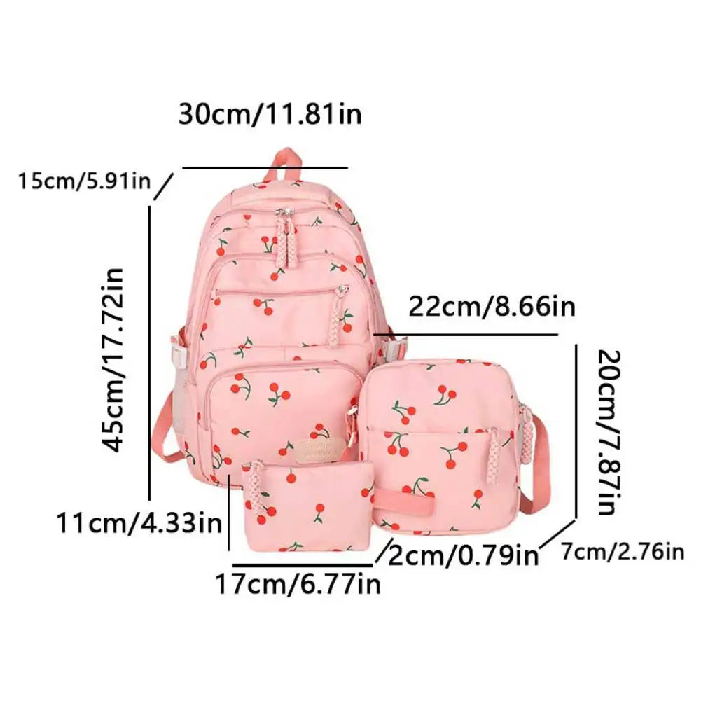 Bow Print Backpack Set With Crossbody Bag For Kids UltraDurablePremiumQualityMaterialConstruction