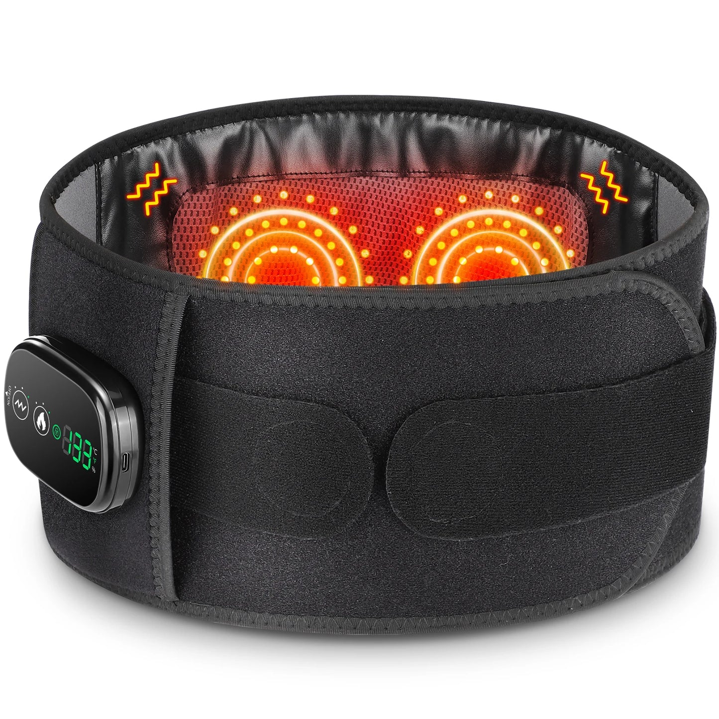 Heating Vibration Massager Belt Red Light Hot Compress Waist