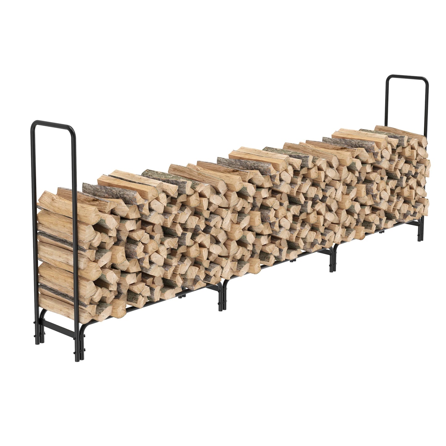 Heavy Duty Outdoor Firewood Log Rack Metal Holder for Patio