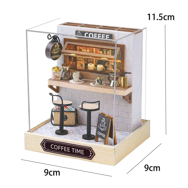 DIY Wooden Mini Seaside Villa Dollhouse Kit With Furniture
