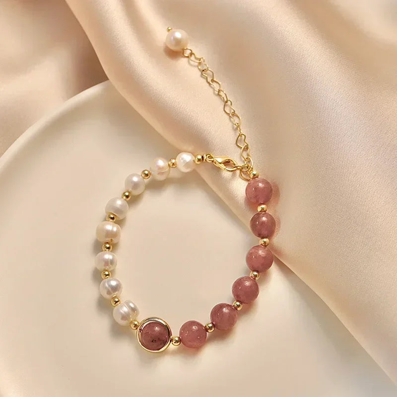 Natural Freshwater Pearl Beaded Bracelet Cuff Bangles For Women