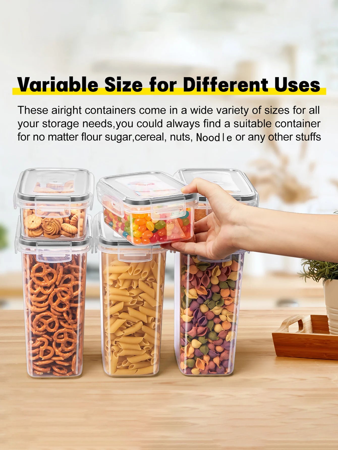 24 Piece Sealed Food Storage Containers With Lids For Grains Rice Pasta Nuts