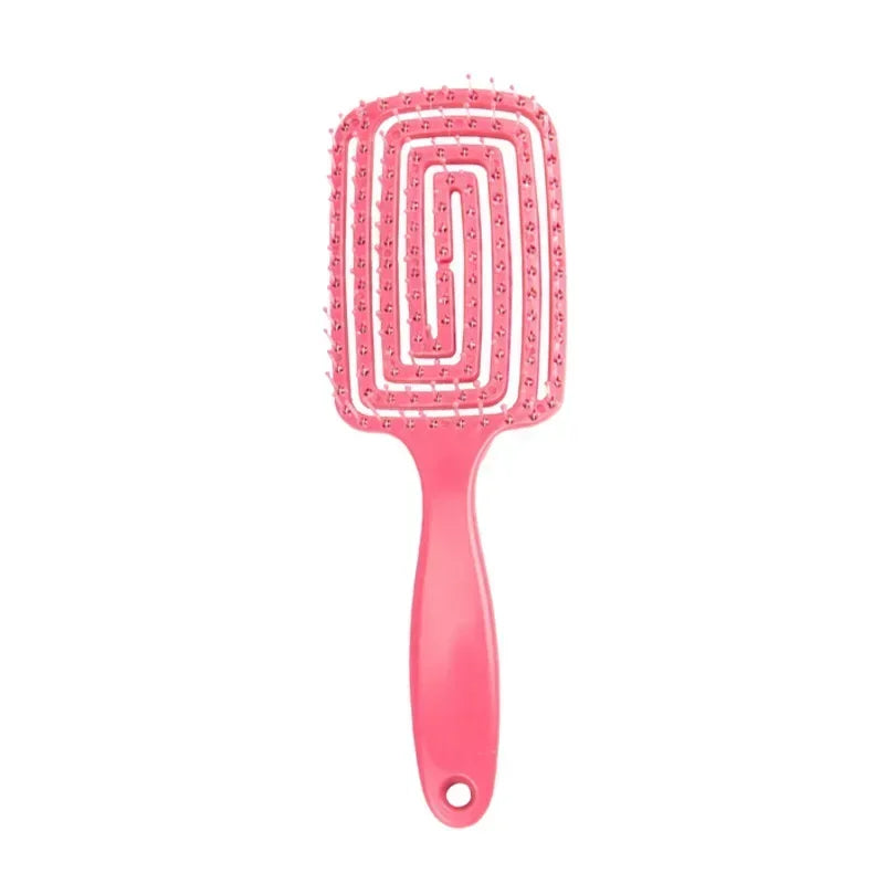 Hair Scalp Massage Comb Nylon Bristle Wet Dry Detangle Brush