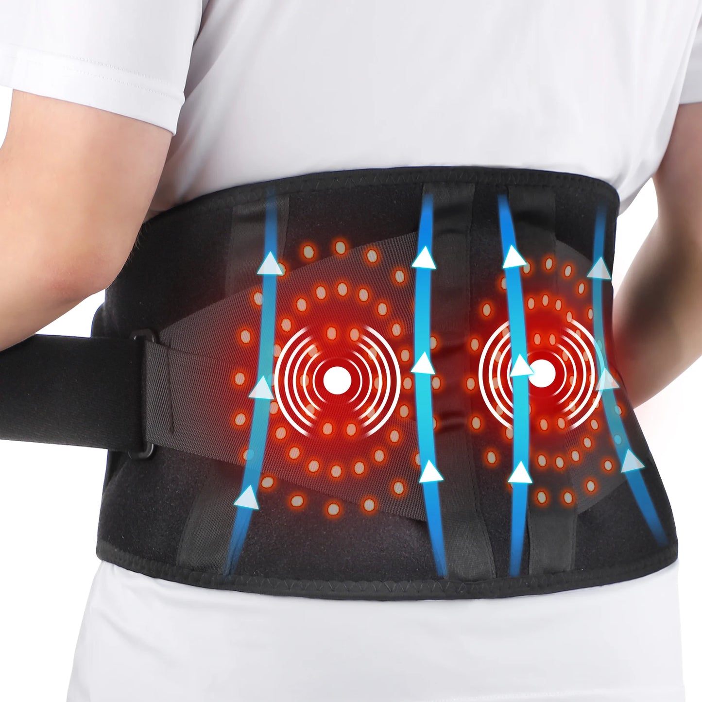 Heating Vibration Massager Belt Red Light Hot Compress Waist