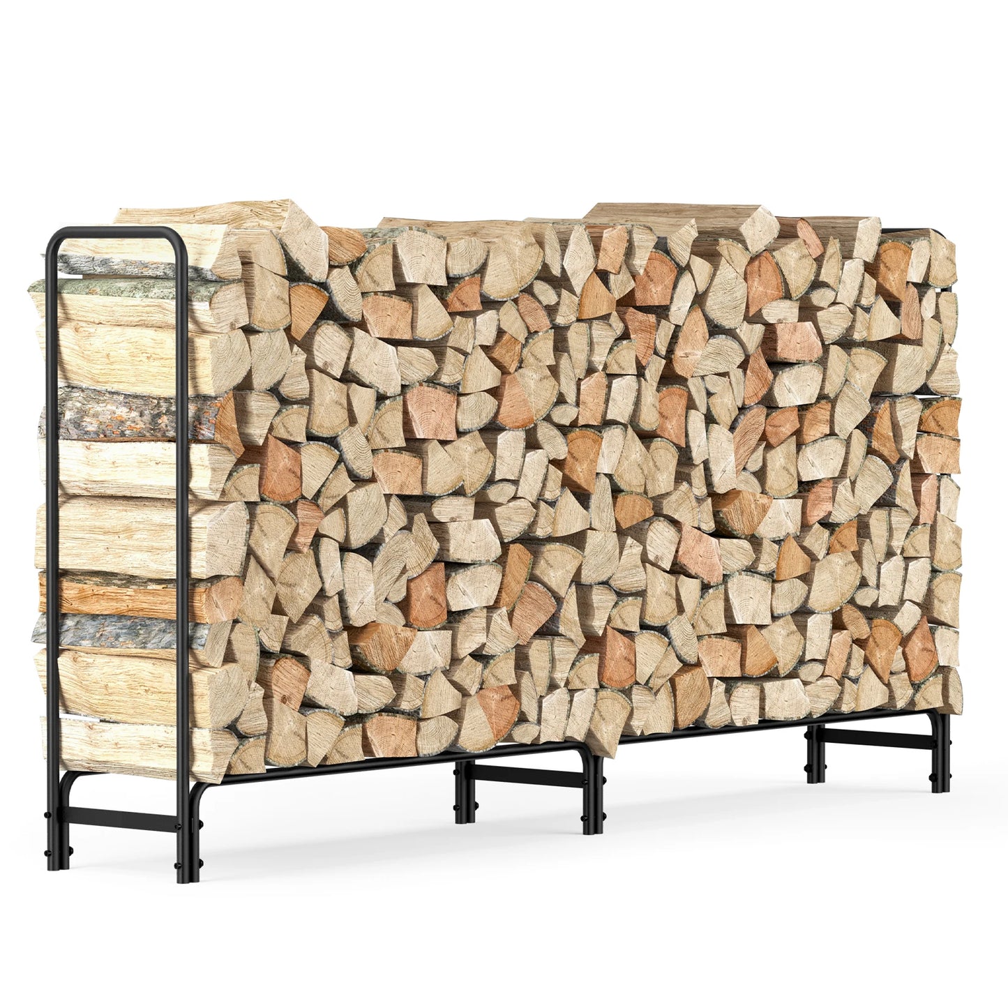 Heavy Duty Outdoor Firewood Log Rack Metal Holder for Patio