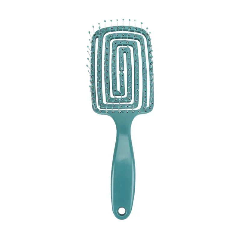 Hair Scalp Massage Comb Nylon Bristle Wet Dry Detangle Brush