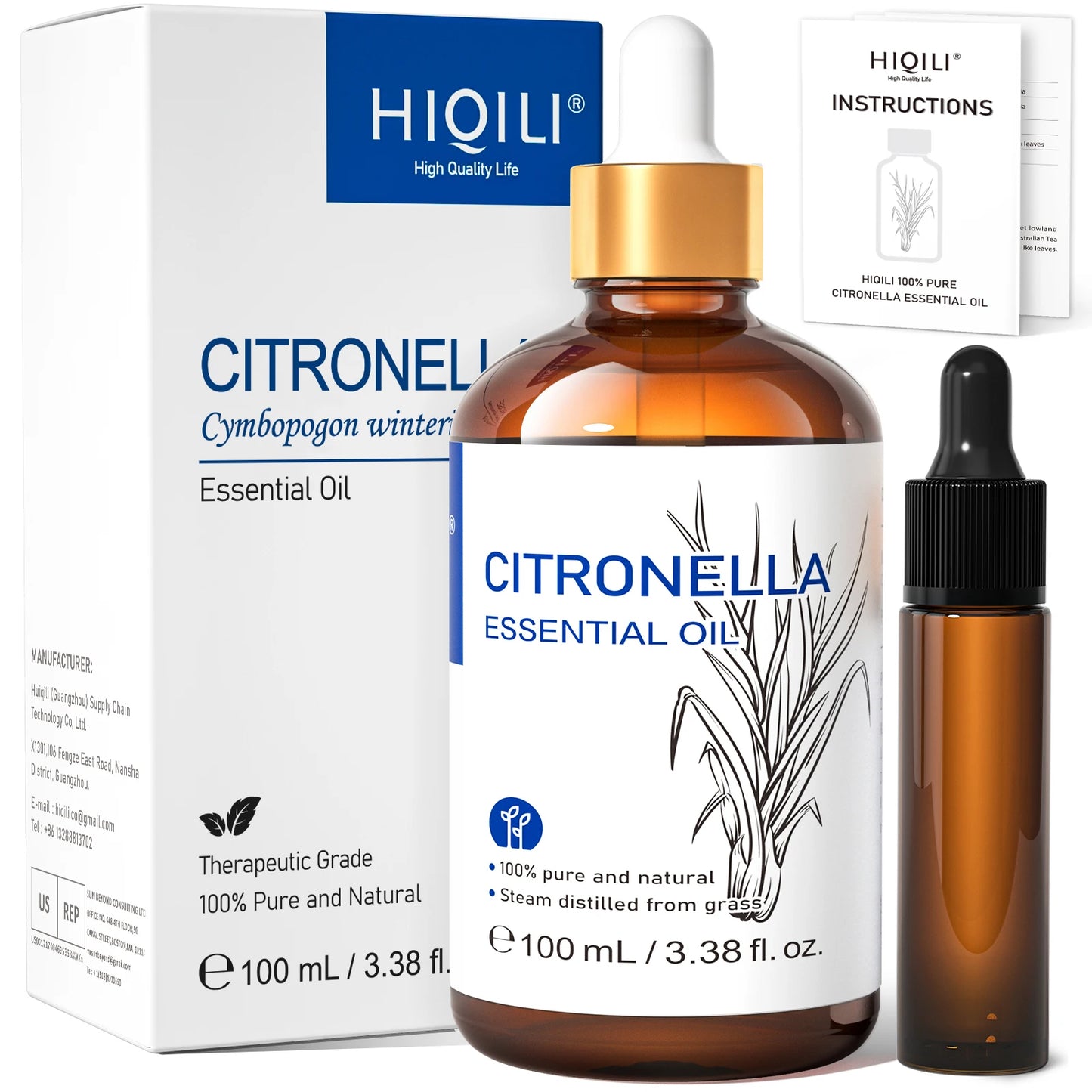 Hiqili Grapefruit Essential Oil 100ml Pure For Skin Care