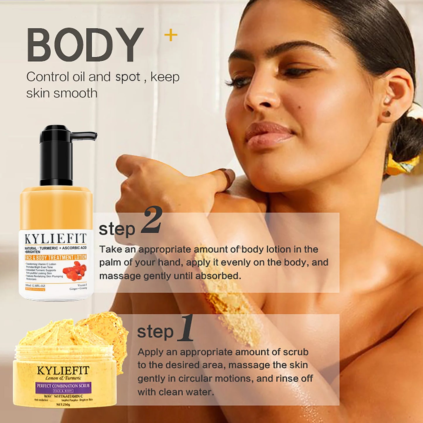 AILKE Organic Turmeric Skin Care Set for Acne Whitening