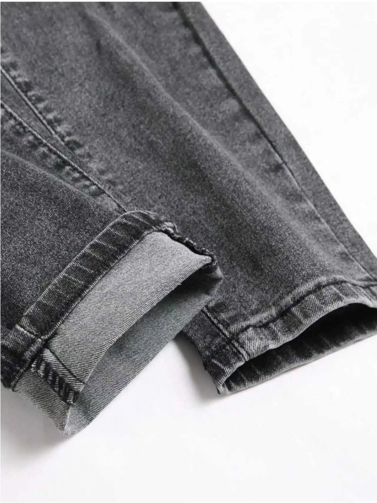 Loose Gray Jeans For Men Warm For Autumn And Winter