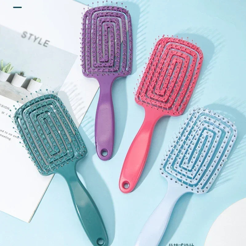 Hair Scalp Massage Comb Nylon Bristle Wet Dry Detangle Brush