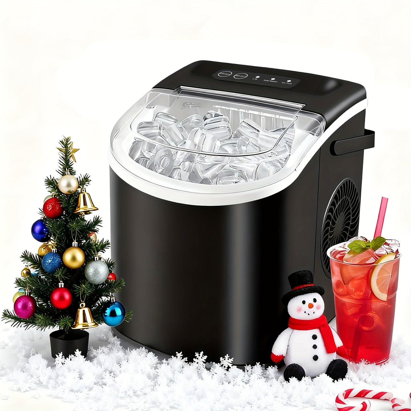 Countertop Ice Maker With Handle 26 Pounds Per Day Portable