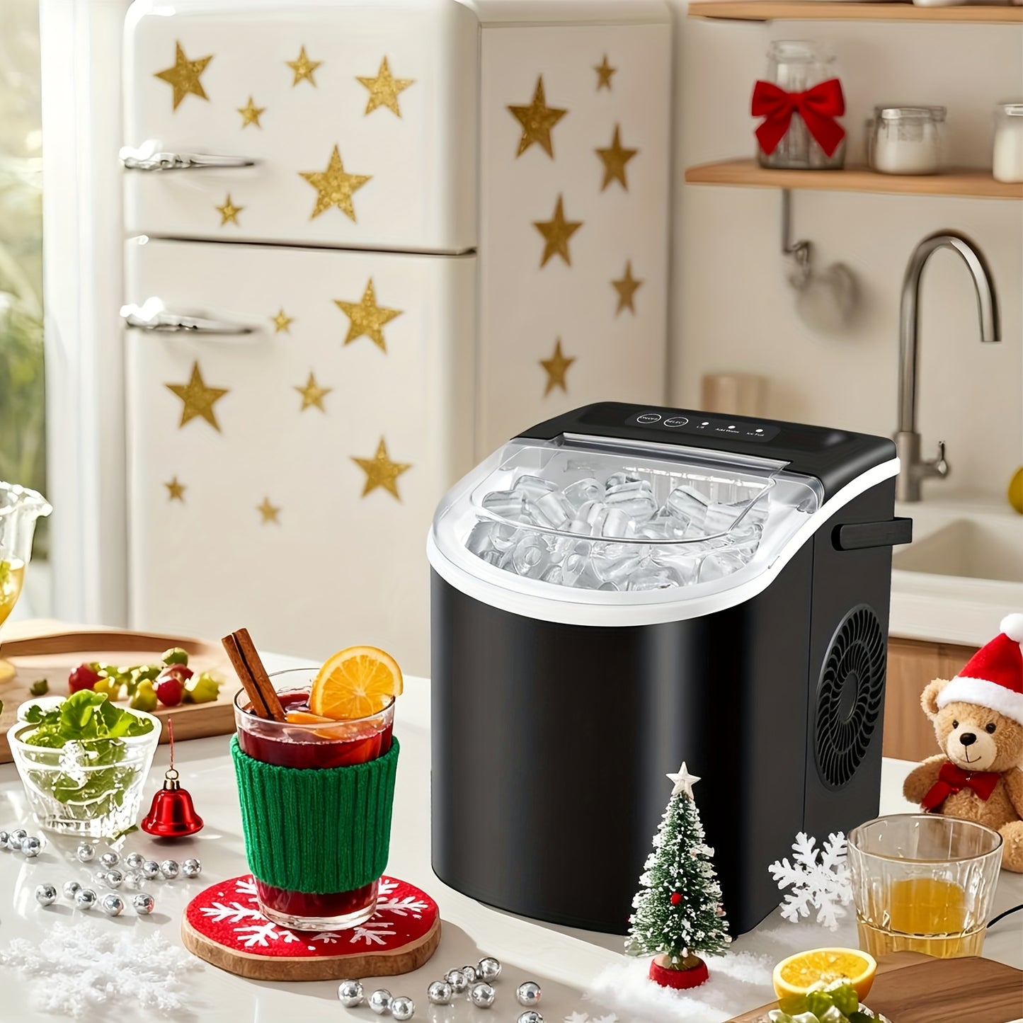 Countertop Ice Maker With Handle 26 Pounds Per Day Portable