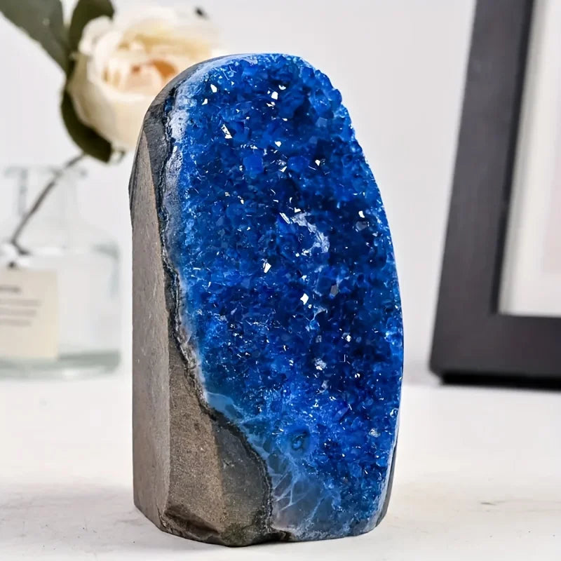 Blue Crystal Cluster Quartz Healing Home Decor Gift