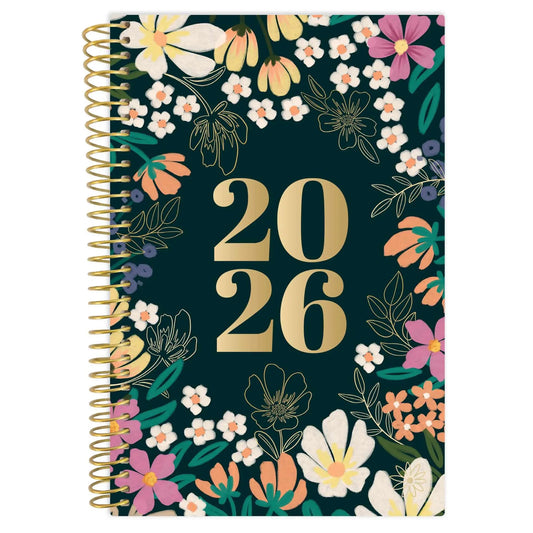 Portable A5 2026 Schedule Book Flowers To Do List DailyPlanner Planner Reminder Coil Notebook Agenda BookStudents