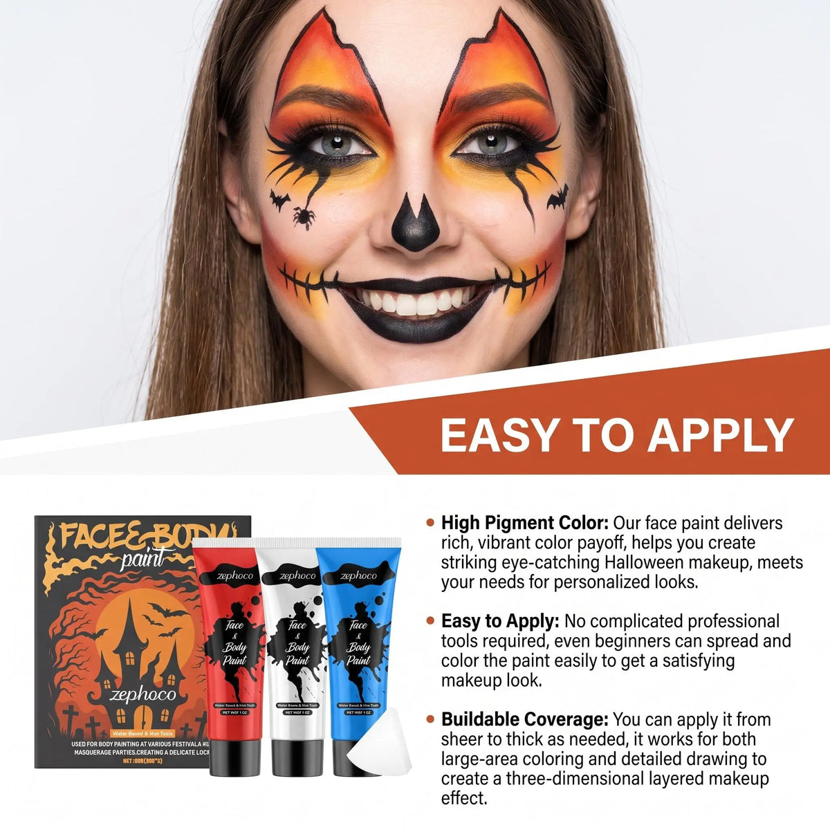 Zephoco Halloween Face And Body Painting Kit For Festivals