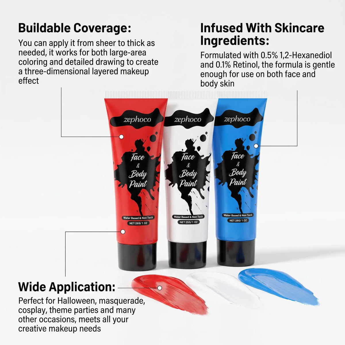 Zephoco Halloween Face And Body Painting Kit For Festivals