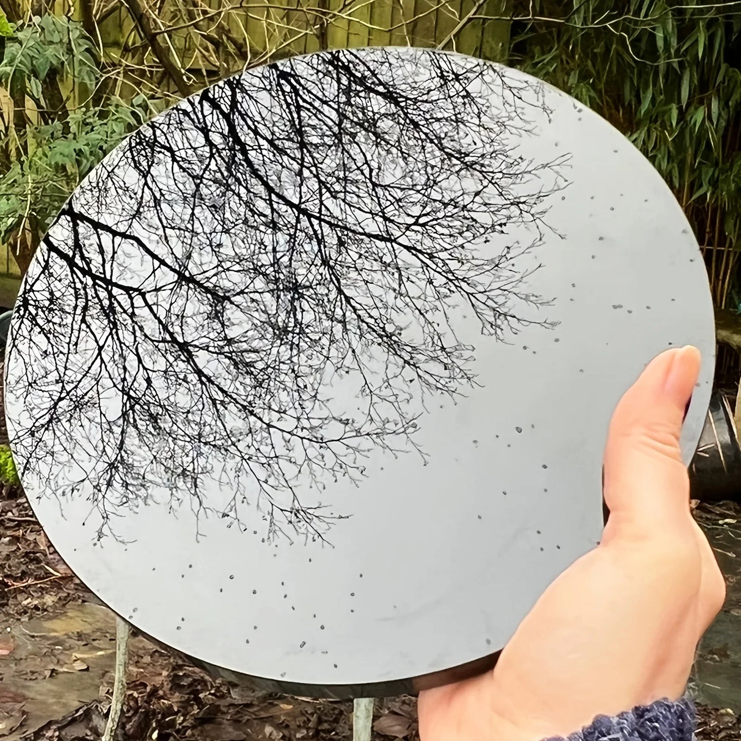 Black Obsidian Mirror Polished Stone Crystal Home Decor Gift