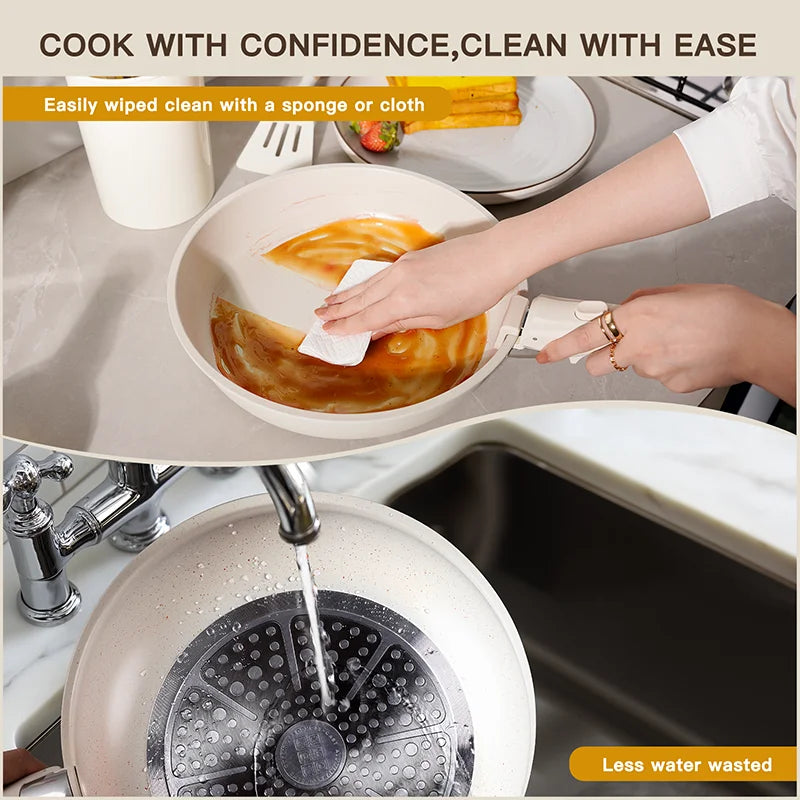 Astercook Ceramic Cookware Set Non-Stick With Sensor Handles