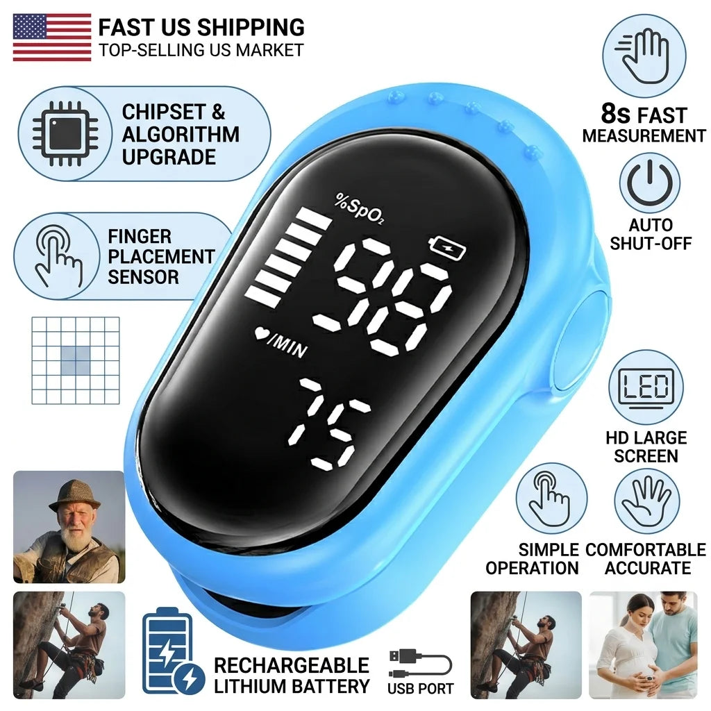 Jitesy Rechargeable Fingertip Pulse Oximeter And Heart Rate Tracker