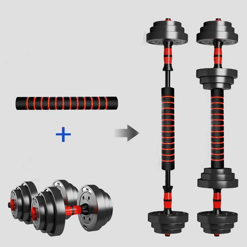 5 To 44 Lbs Adjustable Dumbbell Barbell Set With Non Slip Grip For Home Gym