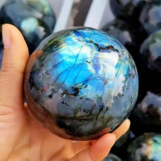 Natural Crystal Ball Moonstone Labradorite Polished Sphere