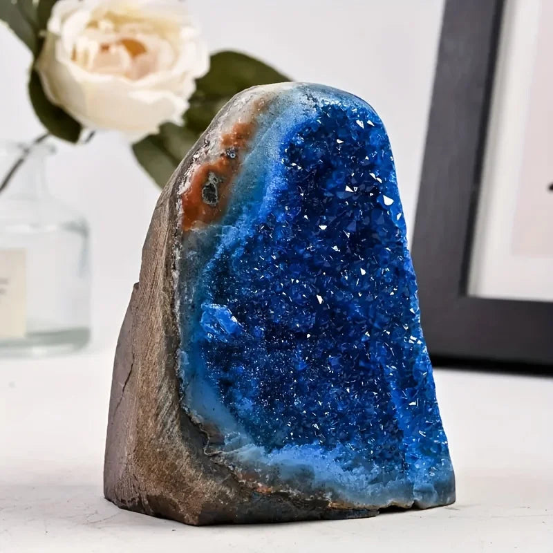 Blue Crystal Cluster Quartz Healing Home Decor Gift