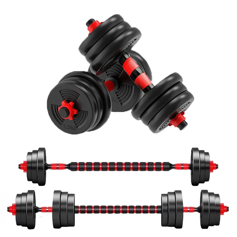 5 To 44 Lbs Adjustable Dumbbell Barbell Set With Non Slip Grip For Home Gym