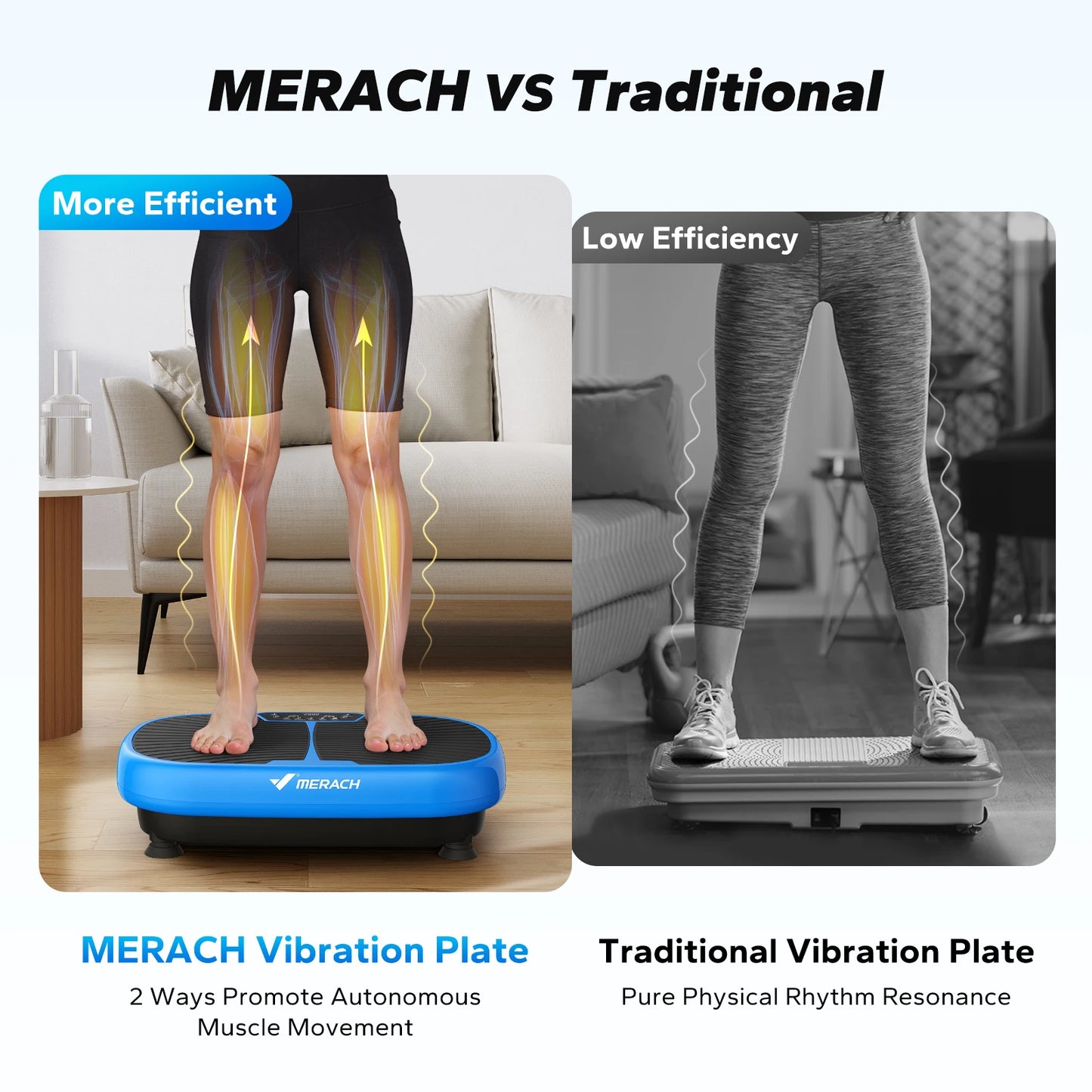 MERACH EMS Vibration Plate Exercise Machine for Lymphatic Drainage
