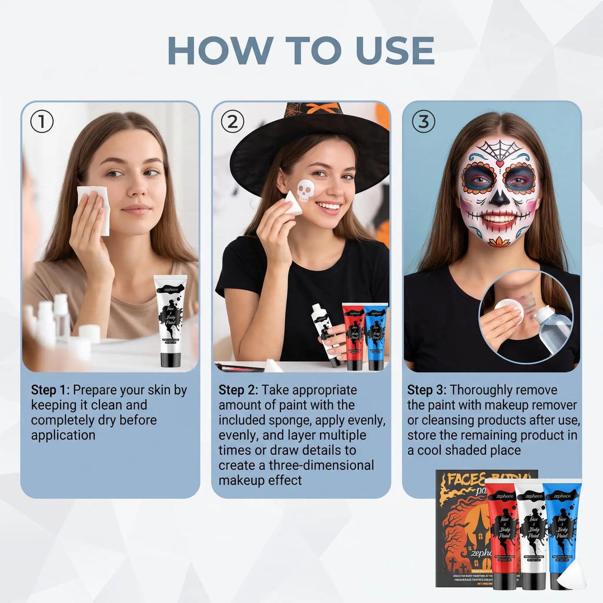 Zephoco Halloween Face And Body Painting Kit For Festivals