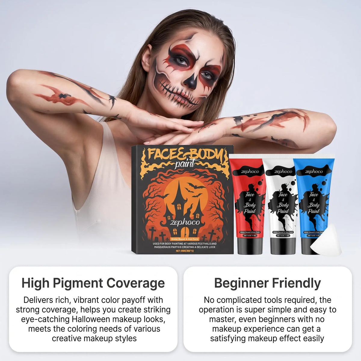 Zephoco Halloween Face And Body Painting Kit For Festivals