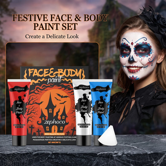 Zephoco Halloween Face And Body Painting Kit For Festivals