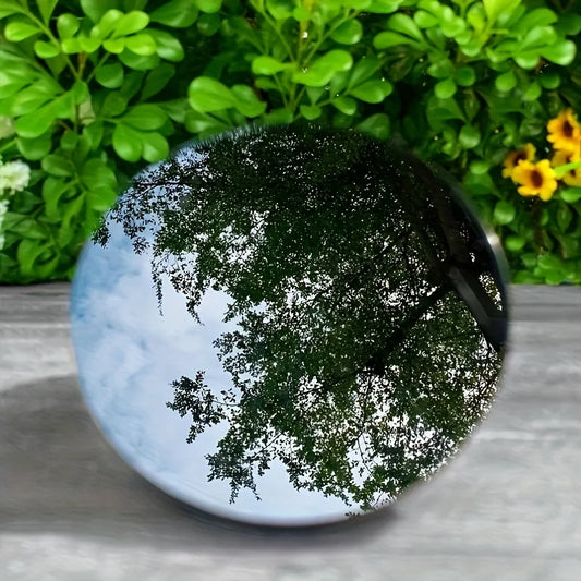Black Obsidian Mirror Polished Stone Crystal Home Decor Gift