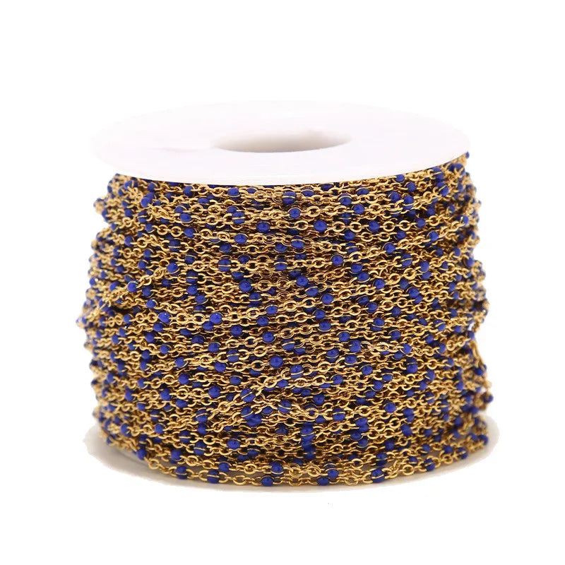 Touredbeads Stainless Steel Enamel Satellite Cable Link Chain