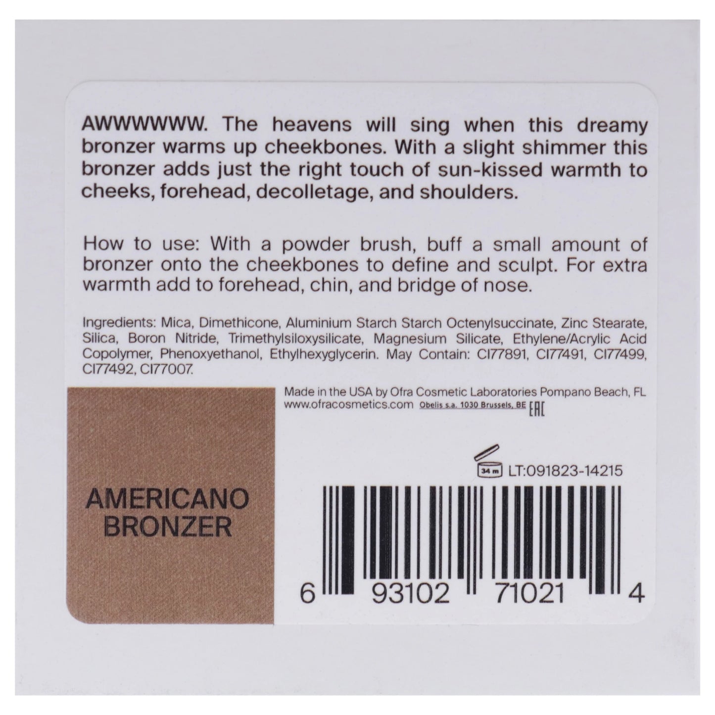 Ofra Americano Bronzer Pressed Powder Sun Kissed Glow