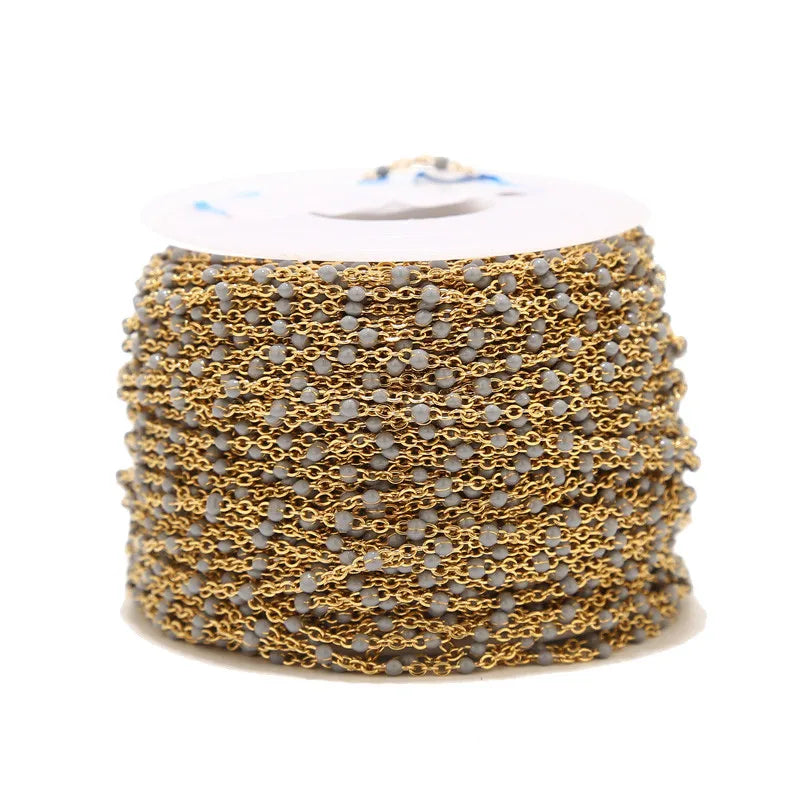 Touredbeads Stainless Steel Enamel Satellite Cable Link Chain