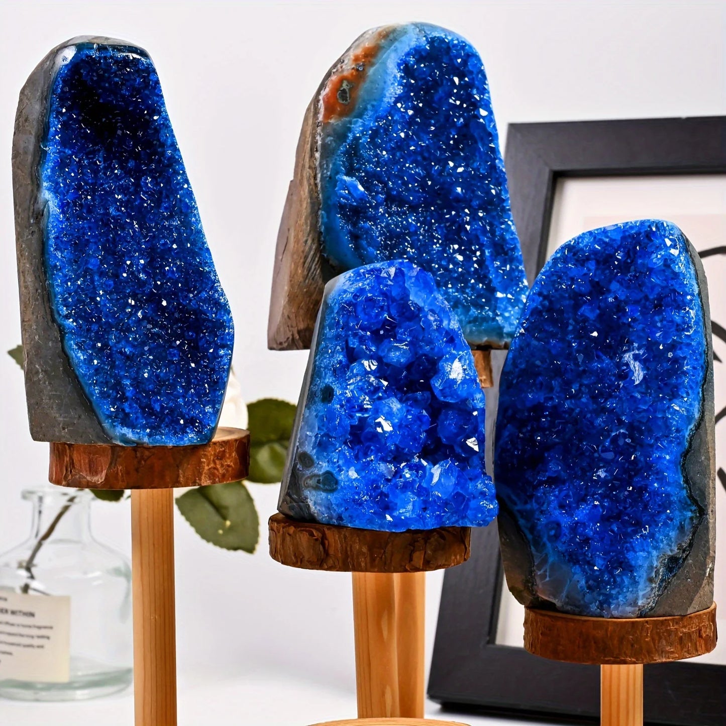 Blue Crystal Cluster Quartz Healing Home Decor Gift
