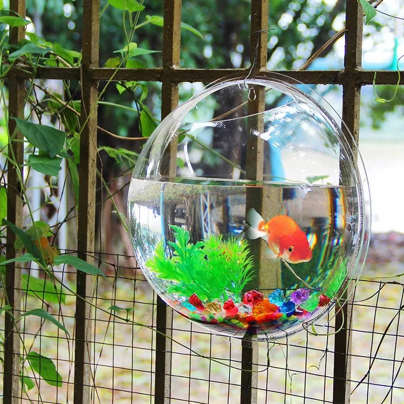 Acrylic Wall Mounted Fish Tank Vase For Home Decor