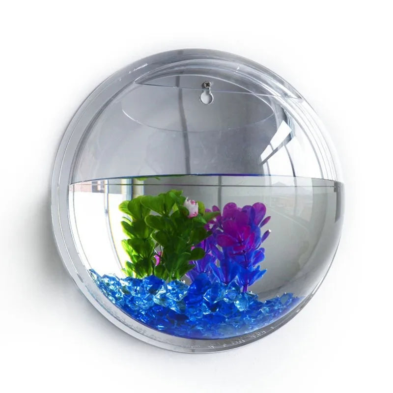 Acrylic Wall Mounted Fish Tank Vase For Home Decor