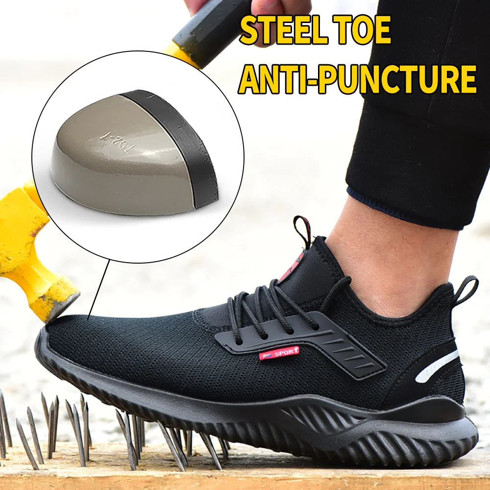 Tulldent Work Safety Shoes Anti Smashing Steel Toe Puncture Proof Boots