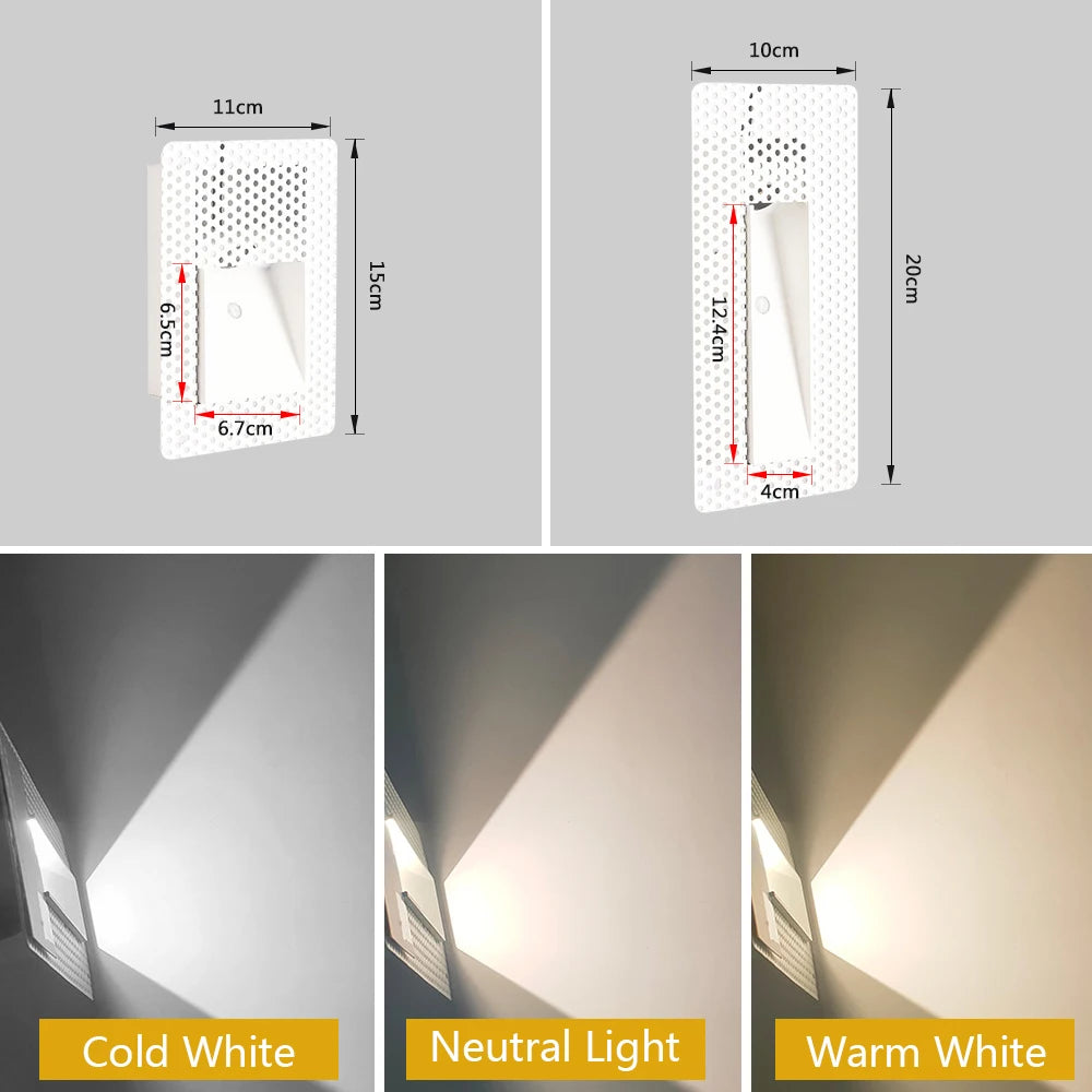 Sandiy Motion Sensor Recessed Wall Lamp Staircase Home Lighting