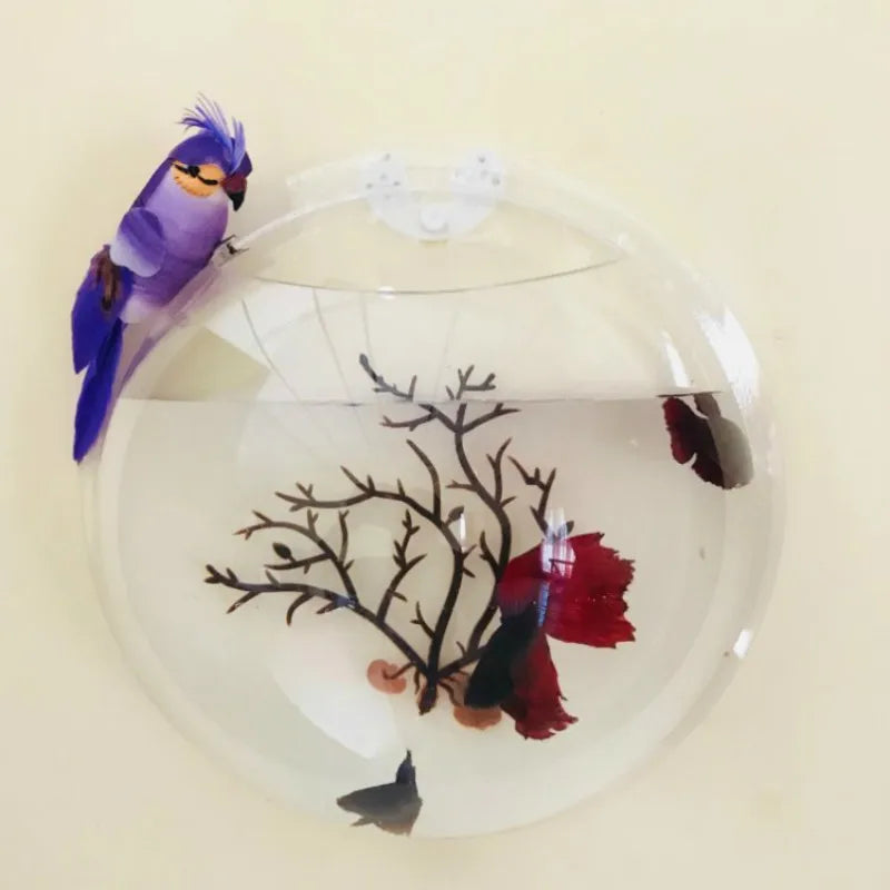 Acrylic Wall Mounted Fish Tank Vase For Home Decor