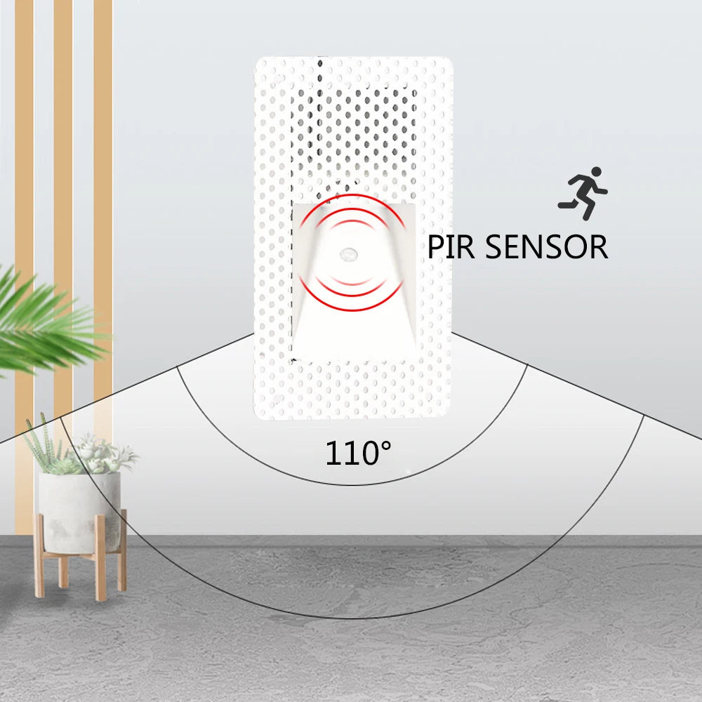 Sandiy Motion Sensor Recessed Wall Lamp Staircase Home Lighting