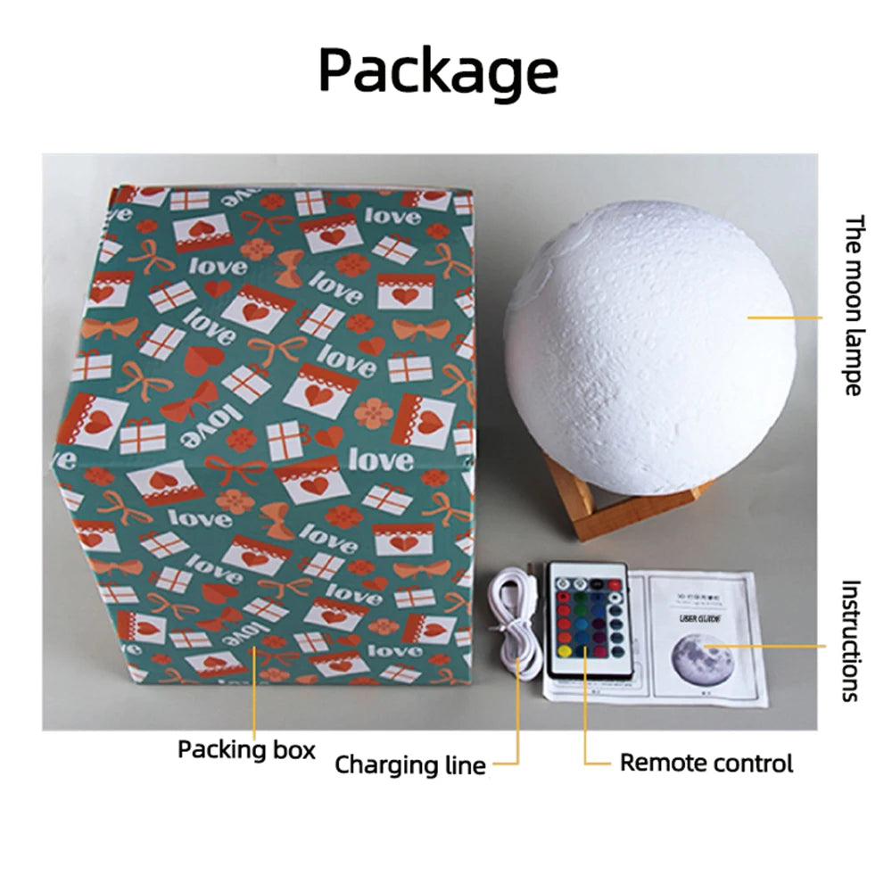 Moon Lamp With Personalized Photo Text USB Night Light