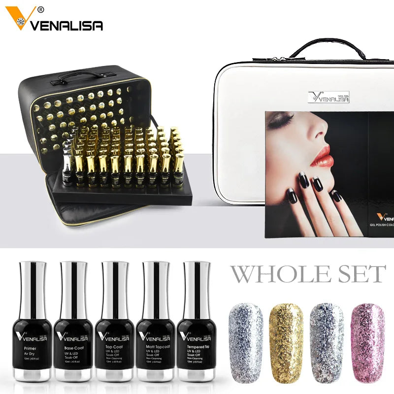 Venalisa Gel Nail Polish Set 120Pcs 12ml Soak Off Glitter