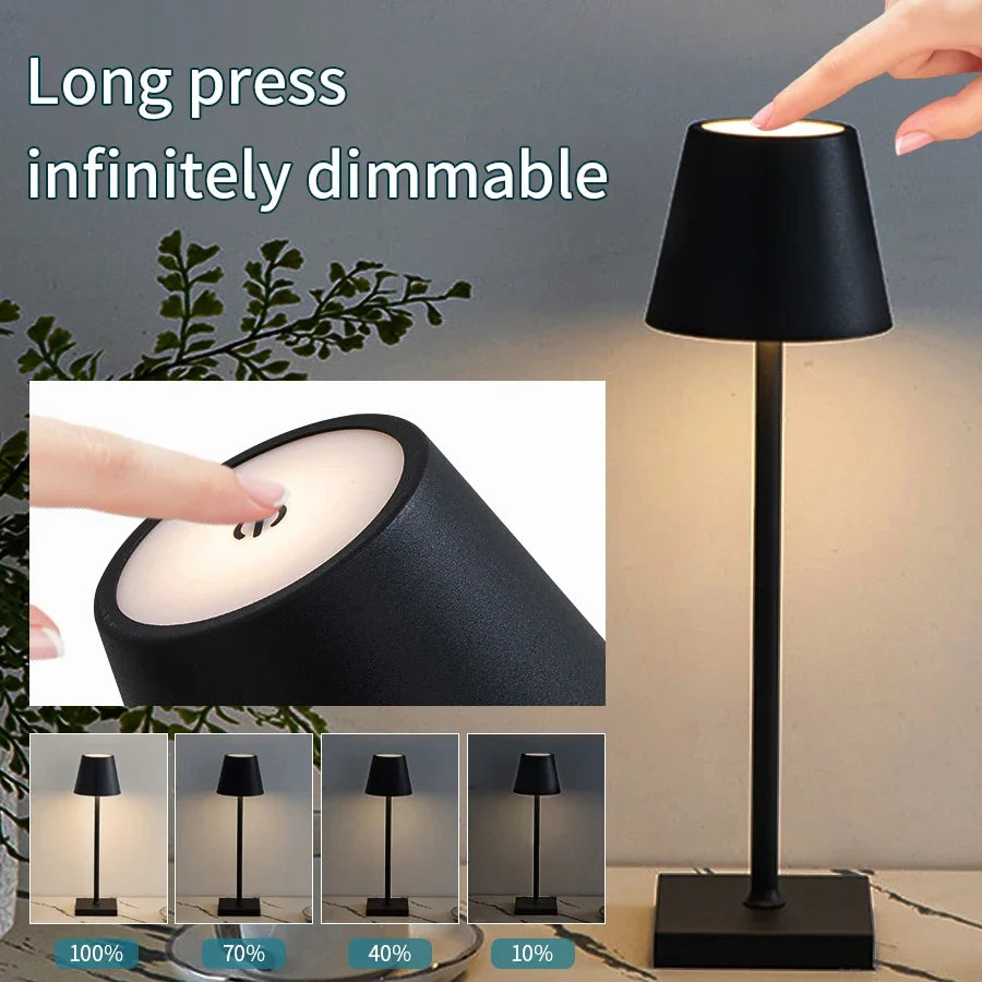 GGBE Nordic LED Table Lamp Rechargeable Touch Dimmable Desk Lamp