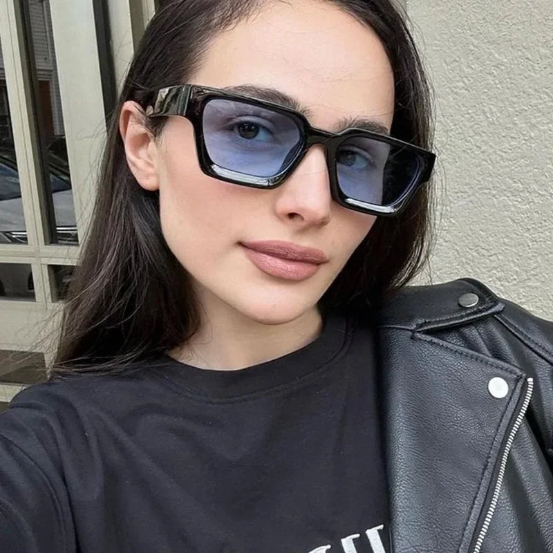 SHUKUI Square Vintage Sunglasses UV400 Women Fashion Eyewear