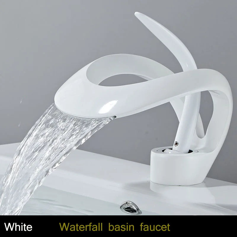 Bakala Waterfall Basin Faucet Deck Mounted Hot And Cold Brass