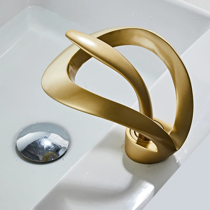 Bakala Waterfall Basin Faucet Deck Mounted Hot And Cold Brass